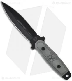 TOPS Knives Rangers Edge D/E Fixed Blade Knife W/ Micarta (Black SER) RE3010