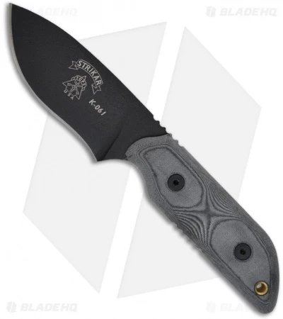 TOPS Knives Strikar XL Hunter's Point Knife Micarta (4" Black) STXL03-HP